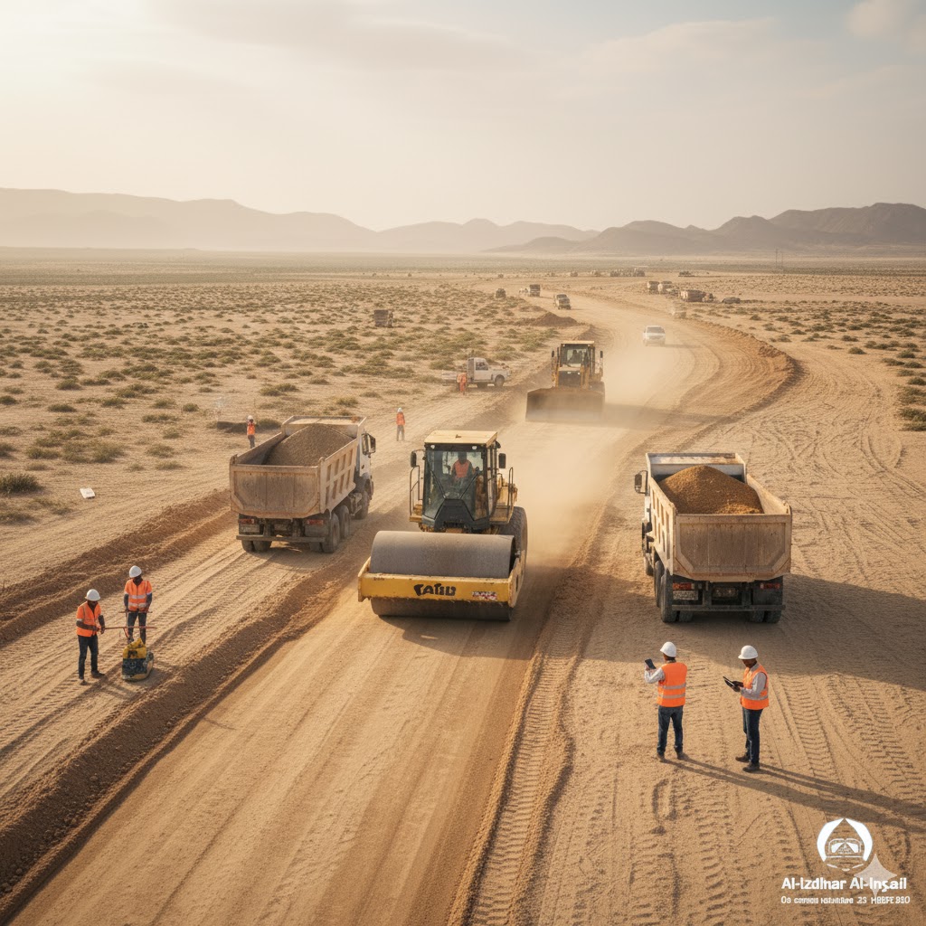 رصف طريق جديد